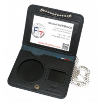 Porte Carte 2 volets SEUL + CHAINETTE (EMPLACEMENT POUR GRADE ET MEDAILLE) 